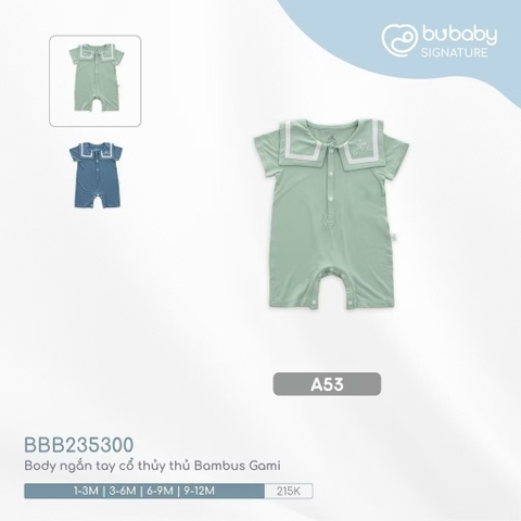 BUBABY - Body ngắn tay cổ thuỷ thủ BAMBUS GAMI(1-12M)