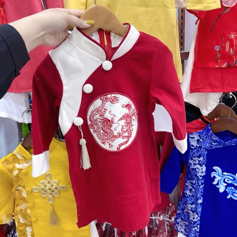 M Áo dài dạ đỏ hình rồng(1-6)