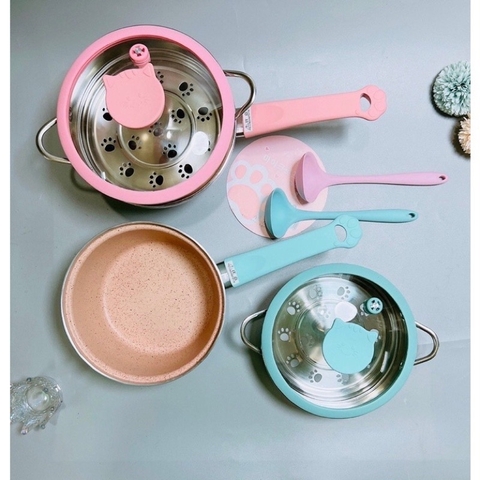 SET NỒI CHẢO ĐÁ FASHION MÈO