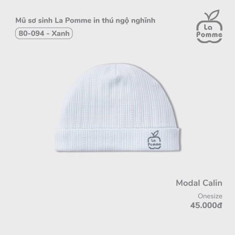 LA POMME - Mũ sơ sinh in thú ngộ nghĩnh(0-3M)