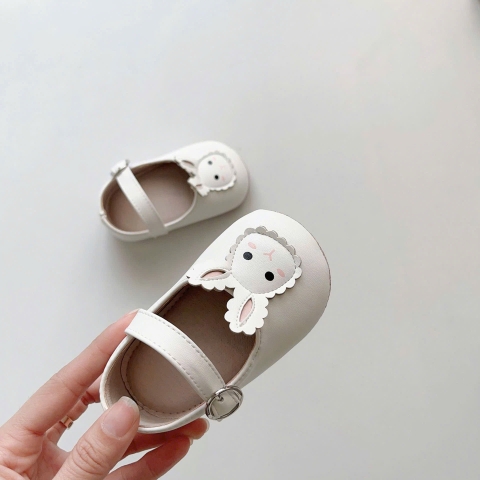 JS - Giày da mặt thỏ trắng(S,M,L)