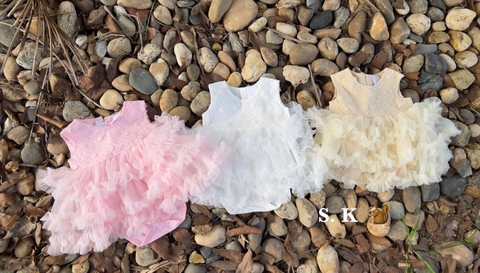 MT - Body váy voan tơ đính cườm ngực(0-18M)