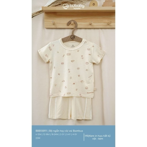 BUBABY - Bộ ngắn tay cài vai BAMBUS 30111(6M-5Y)