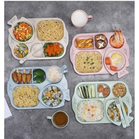 SET ĂN DẶM 6 CHI TIẾT NHỰA LÚA MẠCH