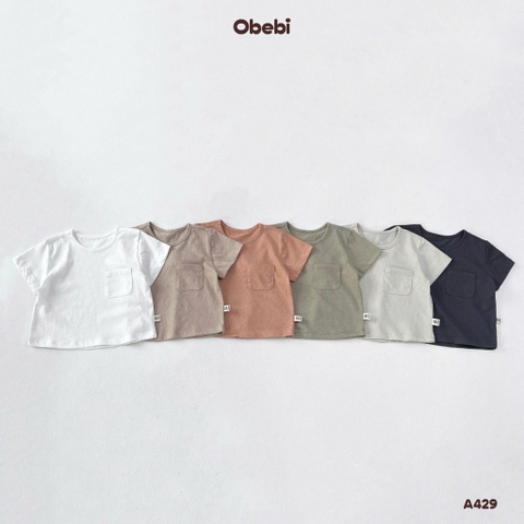 OBEBI - Áo phông trơn túi ngực(66-110)