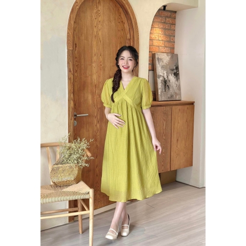 JM - Váy bầu may chéo V ngực xanh (S-L)