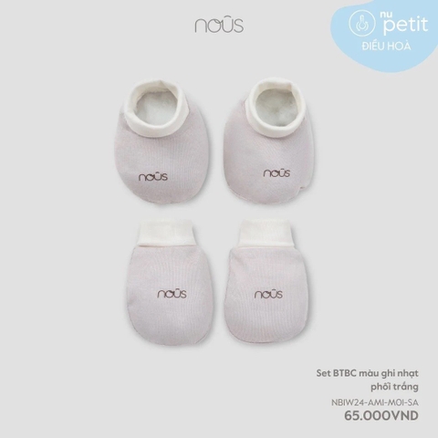 NOUS - Set BTBC màu ghi nhạt phối trắng