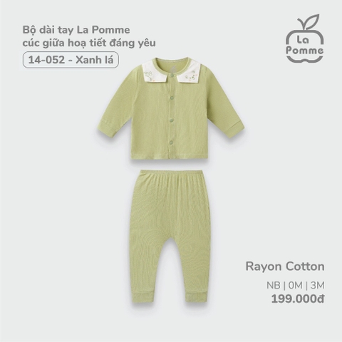 LA POMME Bộ dài tay cúc giữa hoạ tiết đáng yêu(NB-3M)