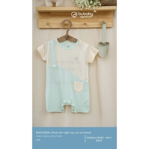 BUBABY - Body đùi ngắn tay cài vai Molist(1-12M)