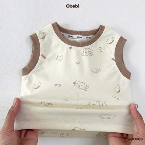 OBEBI - Bộ ba lỗ cotton hoạ tiết(66-110)