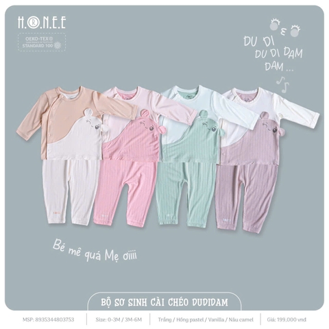 HRNEE - Bộ sơ sinh cài chéo DUIDAM(0-6M)