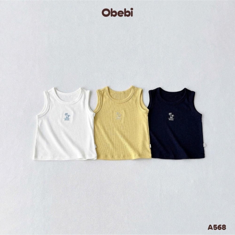 OBEBI - Áo ba lỗ trẻ em thêu hình cây dừa OBEBI (73-120)
