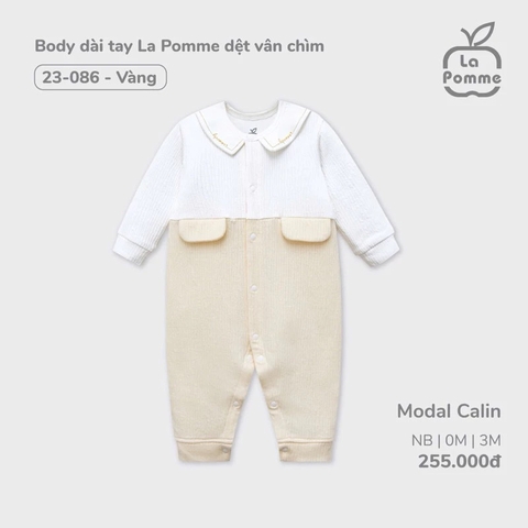 LA POMME - Body dài tay dệt vân chìm(NB-3M)
