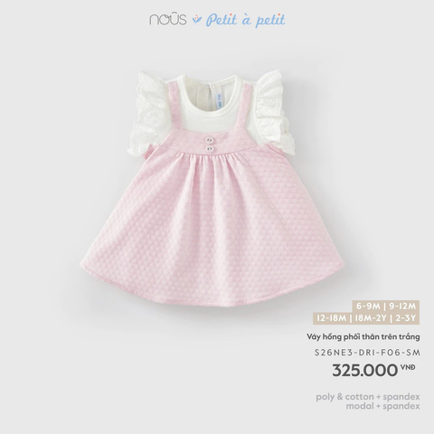 NOUS - Váy hồng phối thân trên trắng (6M-3Y)