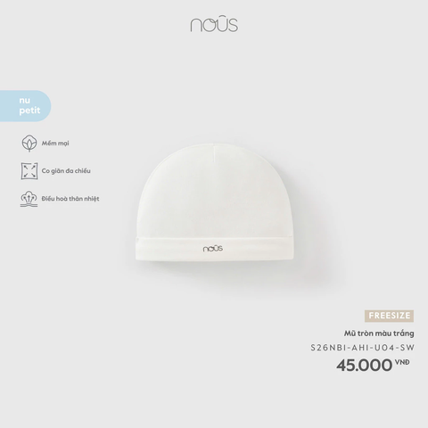 NOUS - Mũ tròn màu trắng