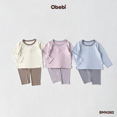OBEBI - Bộ thu đông họa tiết kẻ ngang OBEBI (66-120)
