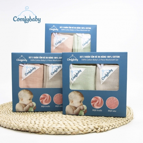 COMFYBABY - SET 2 KHĂN COTTON 30*30