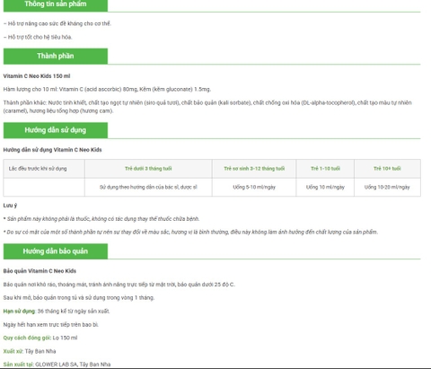 NEO KIDS - 3M+VITAMIN C+