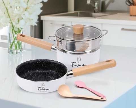 LION - SET NỒI CHẢO KÈM XỬNG FASHION