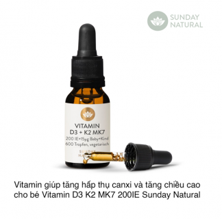 SUNDAY NATURAL - VITAMIN D3K2 MK7 ĐỨC
