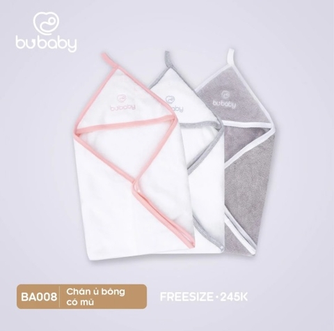 BUBABY - CHĂN Ủ BÔNG CÓ MŨ BA008