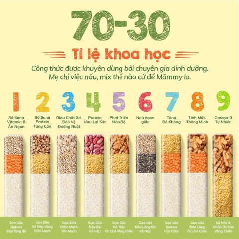 MAMMY - 6M+SET 9 HŨ MIX HẠT HỮU CƠ