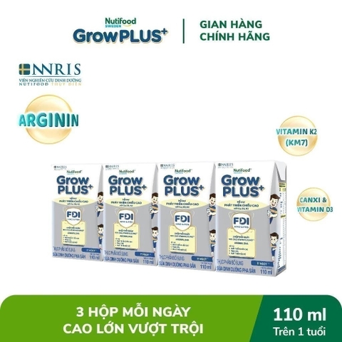 NUTIFOOD - SỮA NƯỚC GROWPLUS+BẠC