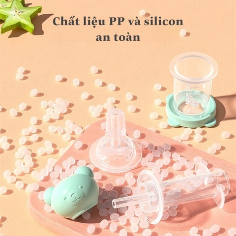 AK - DỤNG CỤ UỐNG THUỐC+SỮA HÌNH GẤU