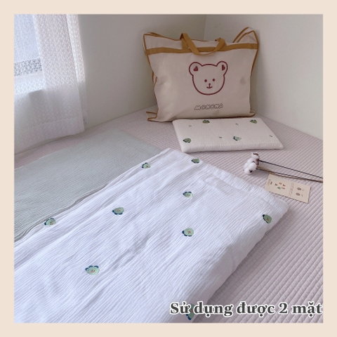 MONONA - CHĂN BÔNG THÊU RUỘT RỜI 100*130