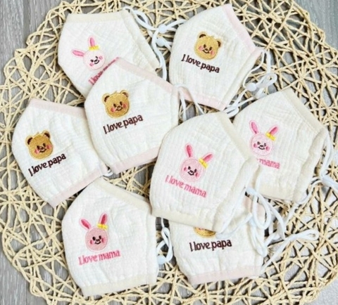 AK - KHẨU TRANG THÊU THỎ GẤU