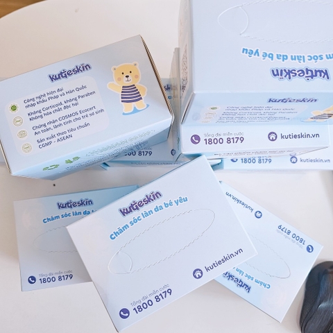 KUTIESKIN - KHĂN GIẤY LỤA SƠ SINH BỘT GỖ CAO CẤP