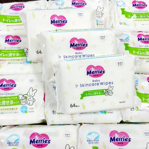 MERRIES - SET 3 GÓI KHĂN ƯỚT 64 TỜ