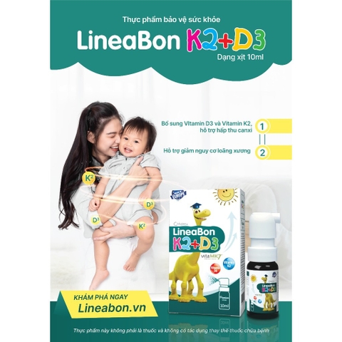 LINEABON - VITAMIN D3K2 MK7 DẠNG XỊT