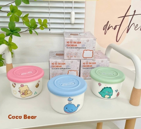 COCO BEAR - HŨ SỨ CHIA VẠCH HÀN CÓ NẮP ĐẬY