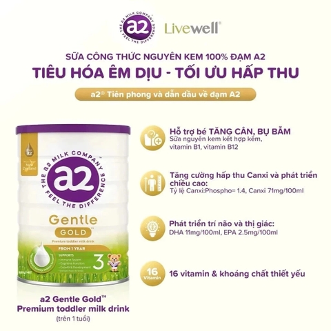 A2 - SỮA BỘT GENTLE GOLD ĐẠM A2