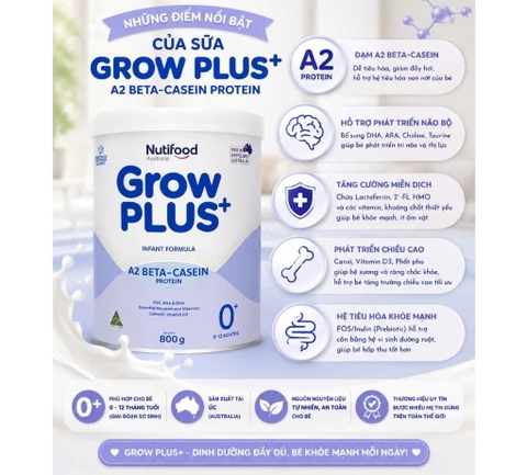 NUTIFOOD - SỮA BỘT GROW PLUS ĐẠM A2