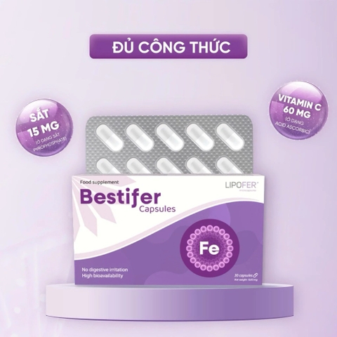BESTIFER CAPSULES - 12Y+SẮT VIÊN HƯỚNG ĐÍCH CHO MẸ BẦU VÀ SAU SINH