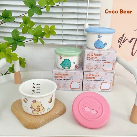 COCO BEAR - HŨ SỨ CHIA VẠCH HÀN CÓ NẮP ĐẬY