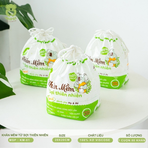 MIPBI - KHĂN MỀM SỢI TỰ NHIÊN DÙNG MỘT LẦN KM-01