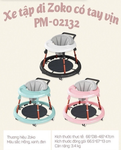 ZOKO - XE TRÒN TẬP ĐI CÓ TAY VỊN PM-02132