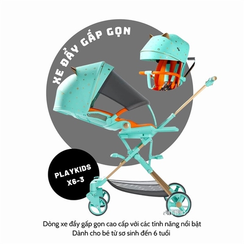 PLAYKIDS - XE ĐẨY GẤP GỌN X6-3