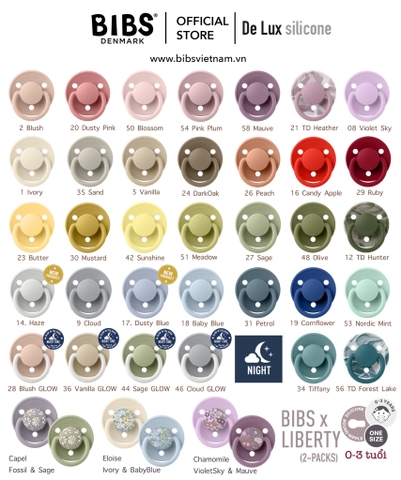 BIBS - TI GIẢ DELUXE SILICONE ONE SIZE 0-3Y