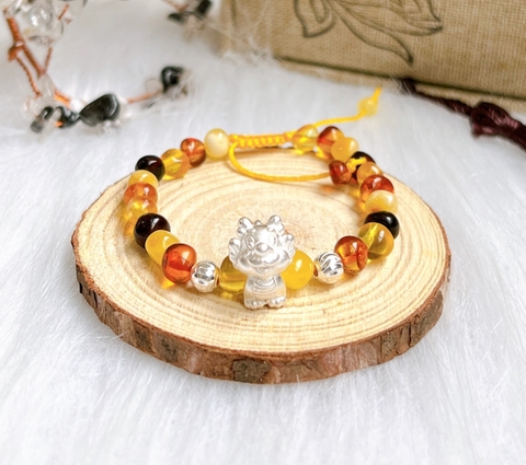 AMBER - VÒNG TAY HỔ PHÁCH NGA MIX CHARM BẠC