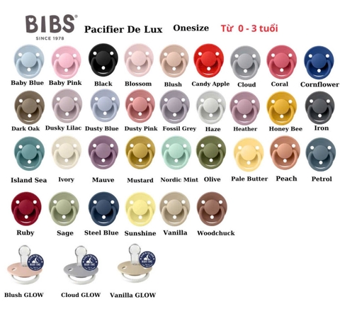 BIBS - TI GIẢ DELUXE SILICONE ONE SIZE 0-3Y