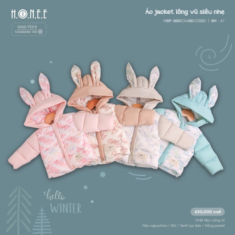 HRNEE - ÁO PHAO JACKET LÔNG VŨ SIÊU NHẸ