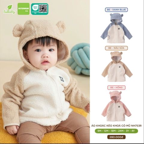 LULLABY - ÁO KHOÁC KÉO KHÓA CÓ MŨ NH753R