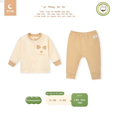 MOON@ - BỘ DÀI TAY CÀI GIỮA NỈ NHUNG