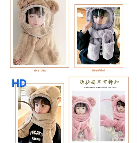 KK - MŨ TRÙM ĐẦU CÓ KÍNH KÈM KHĂN