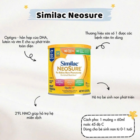 ABBOTT - SỮA SIMILAC NEOSURE MỸ CHO BÉ SINH NON NHẸ CÂN