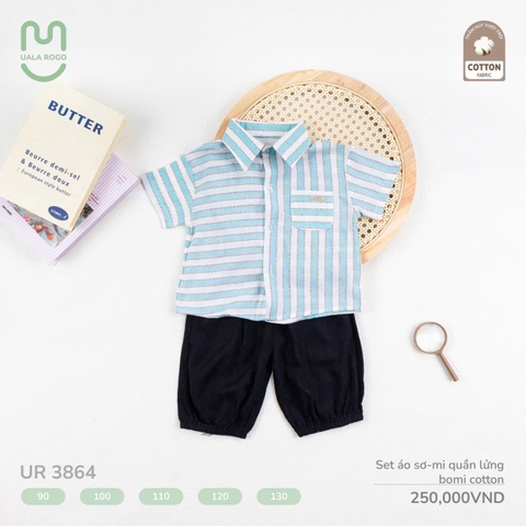 UALA ROGO - SET ÁO SƠ MI QUẦN LỬNG BOMI COTTON UR3864